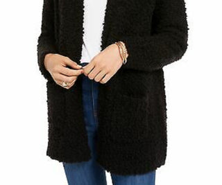 Hippie Rose Juniors' Long-Sleeve Cardigan Black Size Medium