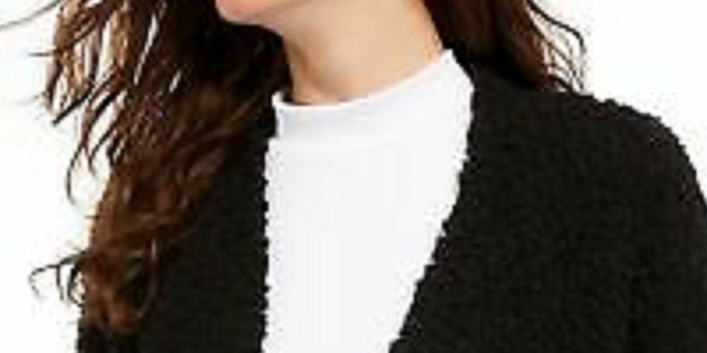 Hippie Rose Juniors' Long-Sleeve Cardigan Black Size Small