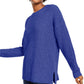Hippie Rose Juniors' Long-Sleeve Sweater Blue Size Small