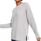 Hippie Rose Juniors' Long-Sleeve Sweater Gray Size Extra Small