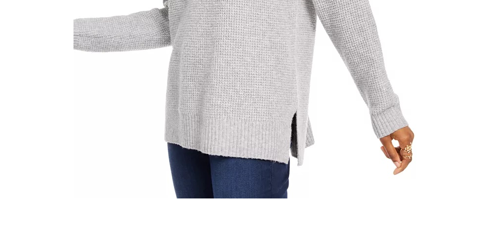 Hippie Rose Juniors' Long-Sleeve Sweater Gray Size Extra Small