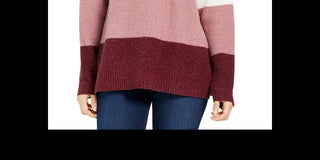 Hippie Rose Juniors' Colorblocked Thermal-Knit Sweater Red Size Extra Large