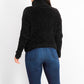 Hippie Rose Juniors' Chenille Turtleneck Sweater Black Size Medium