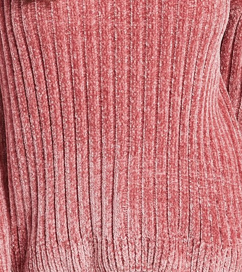 Hippie Rose Juniors' Chenille Turtleneck Sweater Brght Pink Size Large