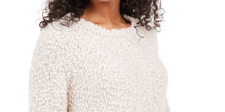 Hippie Rose Juniors' Textured High-Low Sweater Beige Size Large