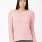 Hippie Rose Juniors' Textured High-Low Sweater Pink Size Medium