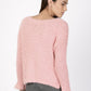 Hippie Rose Juniors' Textured High-Low Sweater Pink Size Medium