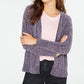 Hippie Rose  Juniors' Pointelle-Knit Chenille Cardigan Charcoal Size Small