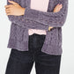 Hippie Rose  Juniors' Pointelle-Knit Chenille Cardigan Charcoal Size Small