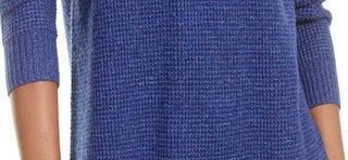 Hippie Rose Junior's Waffle Knit Lettuce Edge Top Blue Size X-Small