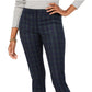 Tommy Hilfiger Women's Plaid Slim Fit Dress Pants Blue Size 16