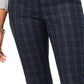 Tommy Hilfiger Women's Plaid Slim Fit Dress Pants Blue Size 16