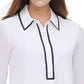 Tommy Hilfiger Women's Iconic Ribbon Collared Blouse White Size Extra Small