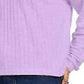 Hippie Rose Juniors' Cozy V-Neck Ribbed Top Purple Size Small
