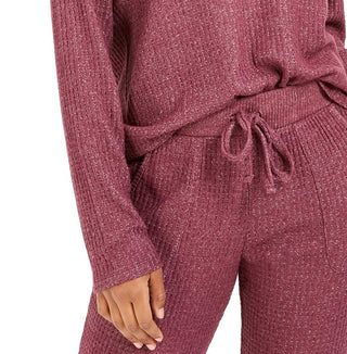 Hippie Rose Juniors' Henley Waffle Knit Top Med Pink Size X-Small