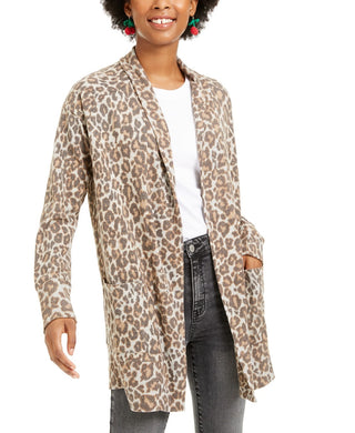 Hippie Rose Juniors' Cozy Cardigan Gray Size Medium