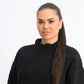 Hippie Rose Juniors' Mock-Neck Sherpa Pullover Black Size Medium