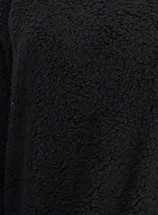 Hippie Rose Juniors' Mock-Neck Sherpa Pullover Black Size Medium