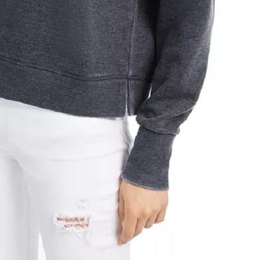 Hippie Rose Juniors' Mock-Neck Sweatshirt Black Size Medium