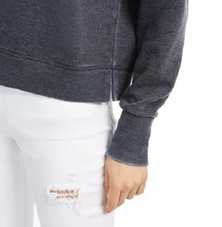 Hippie Rose Juniors' Mock-Neck Sweatshirt Black Size Medium