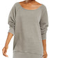 Hippie Rose Juniors' Boat-Neck Tunic Sweatshirt Gray Size Medium