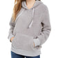 Hippie Rose Juniors' Sherpa Hoodie Gray Size Large