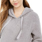 Hippie Rose Juniors' Sherpa Hoodie Gray Size Large