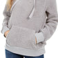 Hippie Rose Juniors' Sherpa Hoodie Gray Size Large