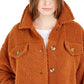 Hippie Rose Juniors' Sherpa Trucker Jacket Brown Size X-Large