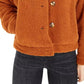 Hippie Rose Juniors' Sherpa Trucker Jacket Brown Size X-Large