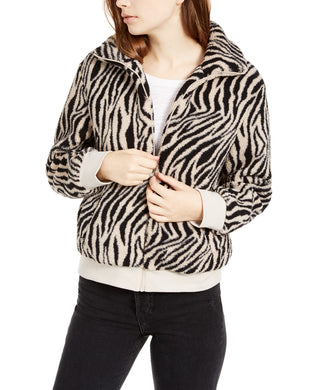 Hippie Rose Juniors' Sherpa Jacket White Size Extra Small