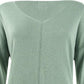 Hippie Rose Junior's V Neck Tunic Sweater Green Size X-Large