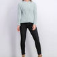 Hippie Rose Juniors' Cable-Knit Drop-Shoulder Sweater Green Size Extra Small