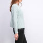Hippie Rose Juniors' Cable-Knit Drop-Shoulder Sweater Green Size Extra Small