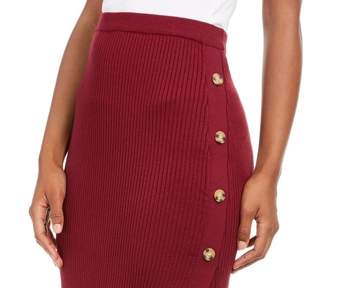 Hippie Rose Juniors' Button Sweater Skirt Purple Size Small