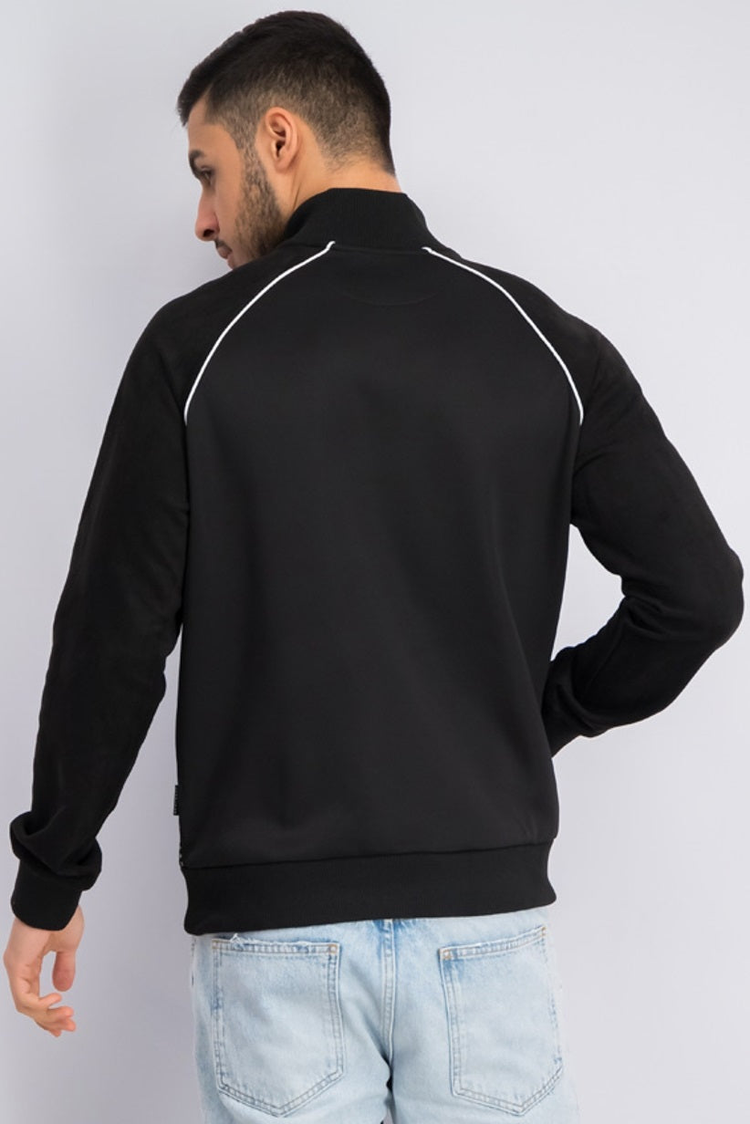 Sean John Men's Striped Logo Track Jacket Black Size Medium