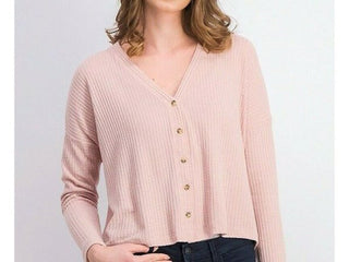 Hippie Rose Juniors' Oversized Waffle-Knit Cardigan Purple Size Medium