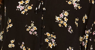 Hippie Rose Juniors' Women's Ditsy Floral Peasant Top Black Size X-Large