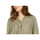 Hippie Rose Juniors' Ditsy Floral Peasant Top Green Size Extra Large