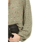 Hippie Rose Juniors' Ditsy Floral Peasant Top Green Size Extra Large