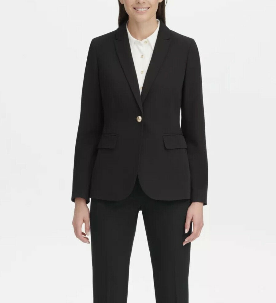 Tommy Hilfiger Women's One-Button Blazer Black Size 10