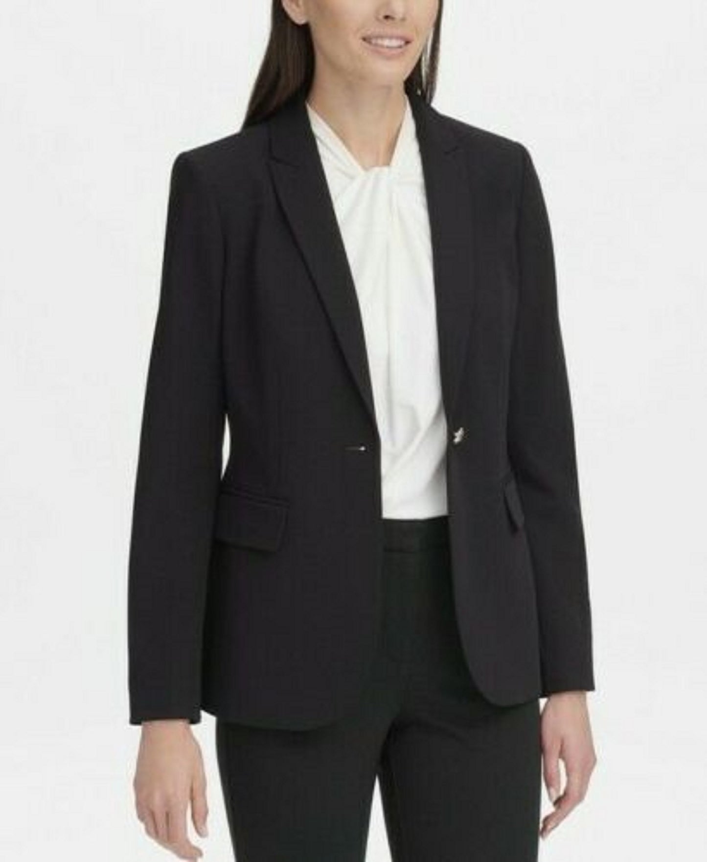 Tommy Hilfiger Women's One-Button Blazer Black Size 8