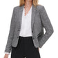 Tommy Hilfiger Women's Marled Peak-Lapel Blazer Charcoal Size 10