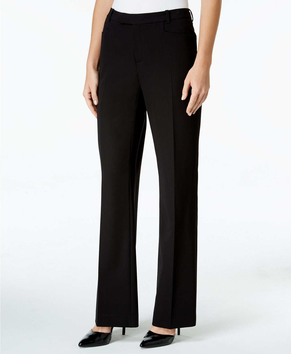Tommy Hilfiger Women's Modern Straight Leg Modern Dress Pants Black Size 10