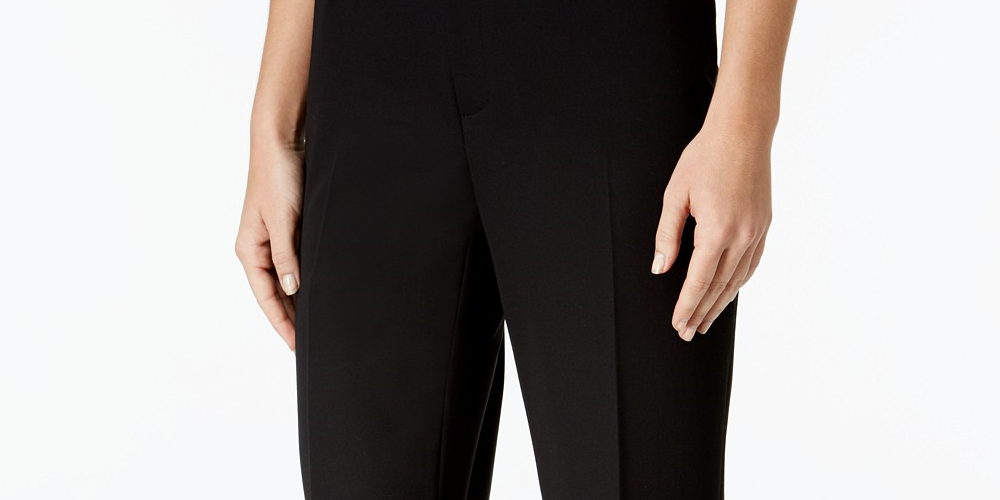 Tommy Hilfiger Women's Modern Straight Leg Modern Dress Pants Black Size 10
