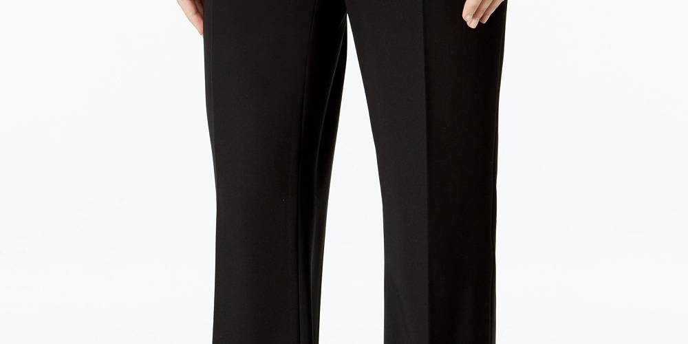 Tommy Hilfiger Women's Modern Straight Leg Modern Dress Pants Black Size 10