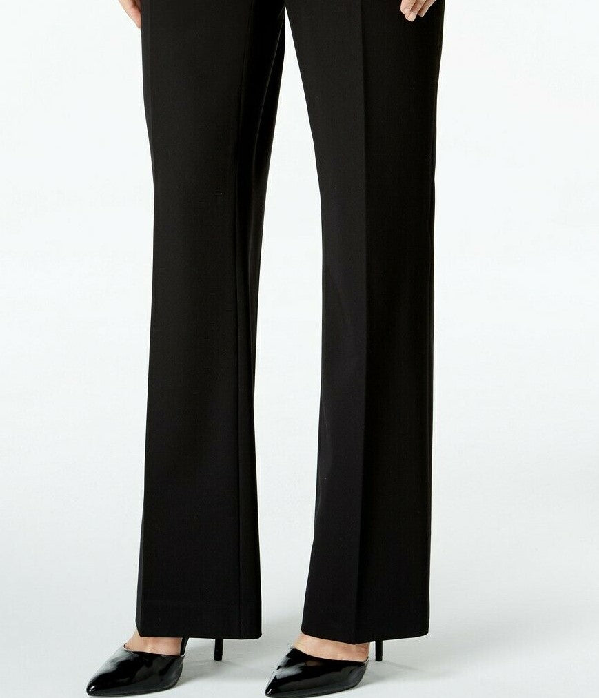 Tommy Hilfiger Women's Modern Straight-Leg Modern Dress Pants Black Size 14
