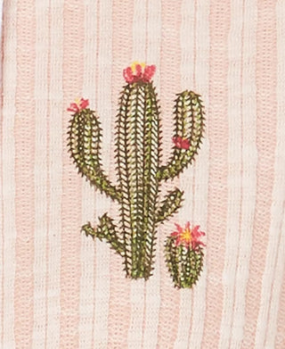 Pretty Rebellious Juniors' Embroidered Cactus Hoodie Pink Size Large