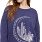 Rebellious One Juniors' Moon Graphic-Print Sweatshirt Dark Blue Size Extra Large