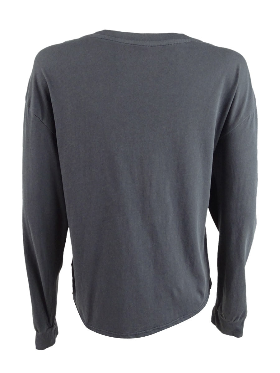 Rebellious One Juniors' Babe Long-Sleeved Graphic T-Shirt Charcoal Size Large